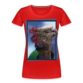 Le perroquet cacique - T-shirt bio Premium Femme - rouge - Devant - Mia (176cm)