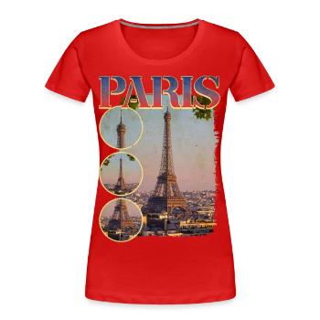 Paris France City Skyline Home Love - Women's Premium Organic T-Shirt - red - Front - Mia (176cm)