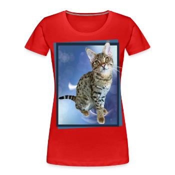 Tabby - Women's Premium Organic T-Shirt - red - Front - Mia (176cm)