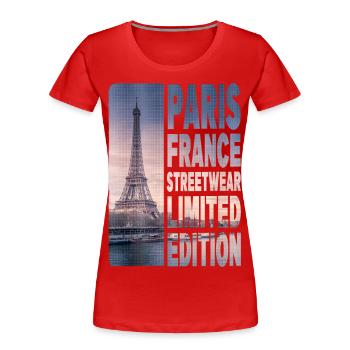 Paris France City Skyline Home Love - Women's Premium Organic T-Shirt - red - Front - Mia (176cm)