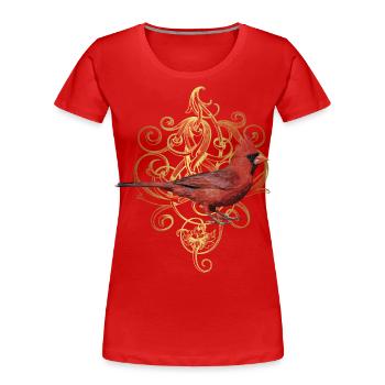 The Northern Cardinal - Women's Premium Organic T-Shirt - red - Front - Mia (176cm)