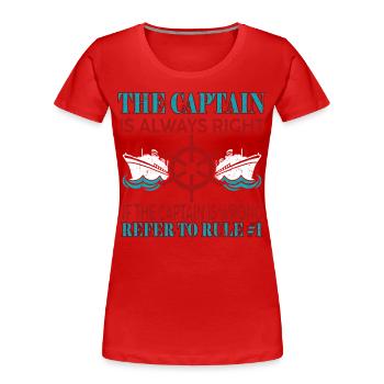 Schifffahrt Regeln Boot Kapitän - Frauen Premium Bio T-Shirt - Rot - Vorne - Mia (176cm)