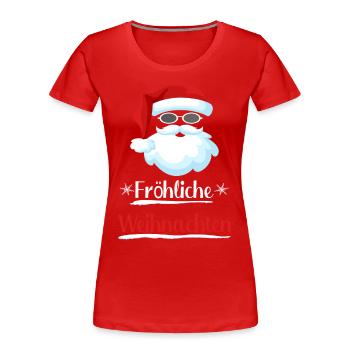 Witziger Santa - Frauen Premium Bio T-Shirt - Rot - Vorne - Mia (176cm)