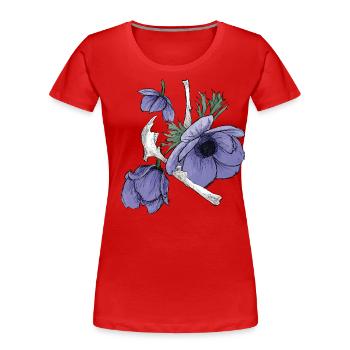 Flowers and bones - Women's Premium Organic T-Shirt - red - Front - Mia (176cm)