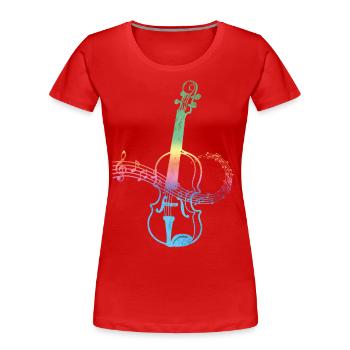 Violin Violin Instrument - Women's Premium Organic T-Shirt - red - Front - Mia (176cm)