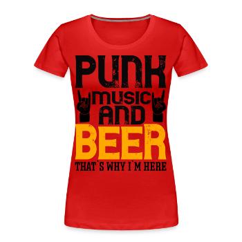 Musique punk - T-shirt bio Premium Femme - rouge - Devant - Mia (176cm)