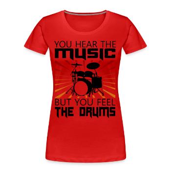 Schlagzeug Schlagzeuger Musiker - Frauen Premium Bio T-Shirt - Rot - Vorne - Mia (176cm)