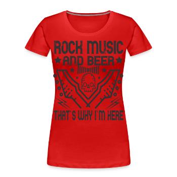 Rock and Roll Bier Liebhaber - Frauen Premium Bio T-Shirt - Rot - Vorne - Mia (176cm)