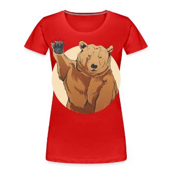 Russischer Bär mit dem Spruch Russische Seele für - Frauen Premium Bio T-Shirt - Rot - Vorne - Mia (176cm)