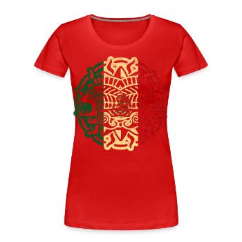Azteken Mexico - Frauen Premium Bio T-Shirt - Rot - Vorne - Mia (176cm)