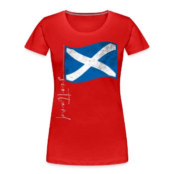 Écosse Drapeau écossais - T-shirt bio Premium Femme - rouge - Devant - Mia (176cm)