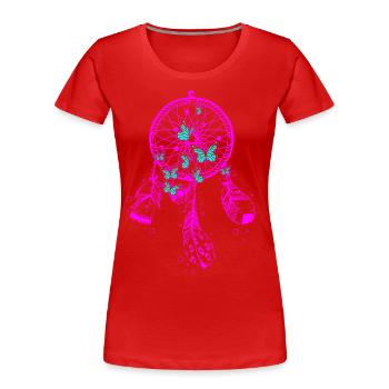 Dreamcatcher 60s - Women's Premium Organic T-Shirt - red - Front - Mia (176cm)