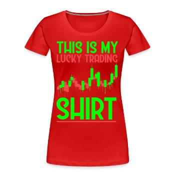 Trading Happiness Exchange - Women's Premium Organic T-Shirt - red - Front - Mia (176cm)