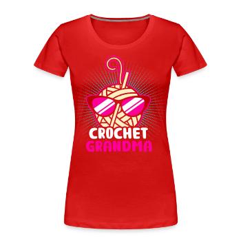 Stricken Grossmutter - Frauen Premium Bio T-Shirt - Rot - Vorne - Mia (176cm)