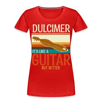 Dulcimer Instrument - Frauen Premium Bio T-Shirt - Rot - Vorne - Mia (176cm)