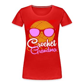 Stricken Grossmutter - Frauen Premium Bio T-Shirt - Rot - Vorne - Mia (176cm)