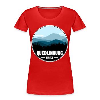 Quedlinburg Harz - Frauen Premium Bio T-Shirt - Rot - Vorne - Mia (176cm)