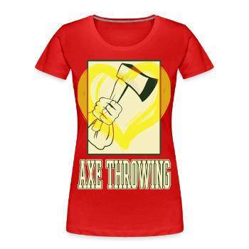 Lancer de hache Lancer de hache Lancer de hache Sport Double hache - T-shirt bio Premium Femme - rouge - Devant - Mia (176cm)