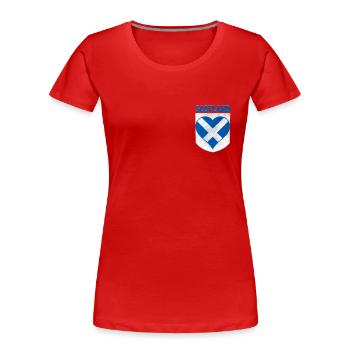 Scotland Flag Heart Scottish - Women's Premium Organic T-Shirt - red - Front - Mia (176cm)