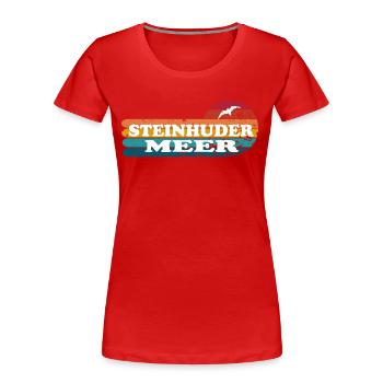 steinhuder Meer 02 - Frauen Premium Bio T-Shirt - Rot - Vorne - Mia (176cm)