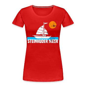 steinhuder Meer - Frauen Premium Bio T-Shirt - Rot - Vorne - Mia (176cm)