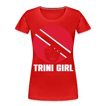Fille de Trinité-et-Tobago - T-shirt bio Premium Femme - rouge - Devant - Mia (176cm)