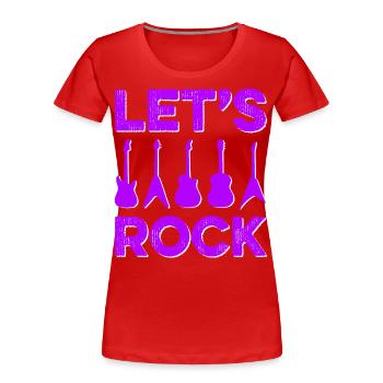 Rock and Roll Musik Rock - Frauen Premium Bio T-Shirt - Rot - Vorne - Mia (176cm)