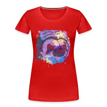 Sloth Faultier - Frauen Premium Bio T-Shirt - Rot - Vorne - Mia (176cm)