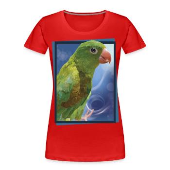 La Perruche bronzée - T-shirt bio Premium Femme - rouge - Devant - Mia (176cm)