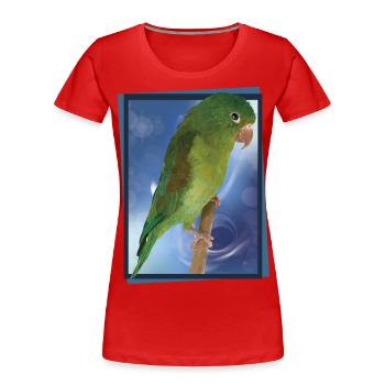 La Perruche bronzée - T-shirt bio Premium Femme - rouge - Devant - Mia (176cm)