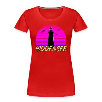 Hiddensee 80s - Frauen Premium Bio T-Shirt - Rot - Vorne - Mia (176cm)