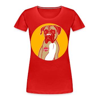 Boxer Hundeliebe Hund - Frauen Premium Bio T-Shirt - Rot - Vorne - Mia (176cm)