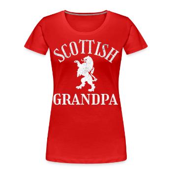 Écosse Grand-père écossais Grand-père écossais - T-shirt bio Premium Femme - rouge - Devant - Mia (176cm)