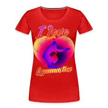 Gymnastics Gymnastics Gymnast Sport - Women's Premium Organic T-Shirt - red - Front - Mia (176cm)