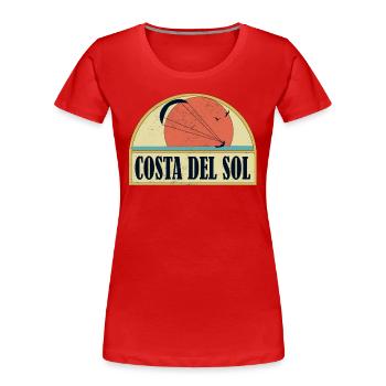 Kitesurfing Costa del sol - Frauen Premium Bio T-Shirt - Rot - Vorne - Mia (176cm)