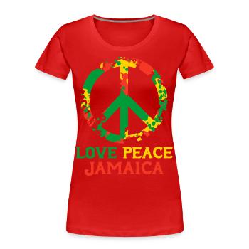 Jamaica Love - Women's Premium Organic T-Shirt - red - Front - Mia (176cm)