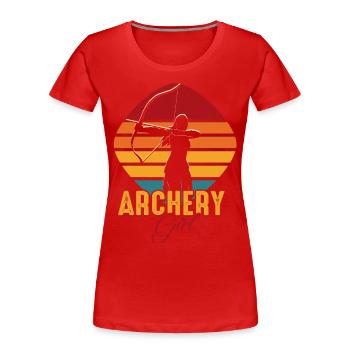 Archery Women Archer - Women's Premium Organic T-Shirt - red - Front - Mia (176cm)