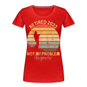 Rente 2023 Pensionierung Fischen - Frauen Premium Bio T-Shirt - Rot - Vorne - Mia (176cm)