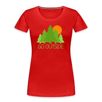 go outside - Frauen Premium Bio T-Shirt - Rot - Vorne - Mia (176cm)