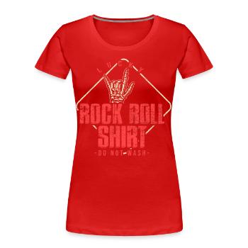 Rock and Roll Music Rock Music - Women's Premium Organic T-Shirt - red - Front - Mia (176cm)