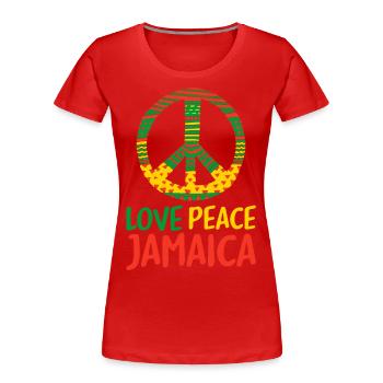 Jamaika Liebe Jamaica - Frauen Premium Bio T-Shirt - Rot - Vorne - Mia (176cm)