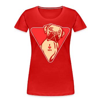 Boxer Dog Love Dog - Women's Premium Organic T-Shirt - red - Front - Mia (176cm)