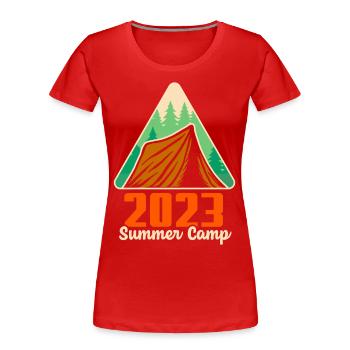 Summer Camp 2023 Camping - Women's Premium Organic T-Shirt - red - Front - Mia (176cm)
