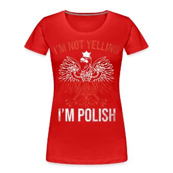 Pologne Drôle Polska Polski - T-shirt bio Premium Femme - rouge - Devant - Mia (176cm)