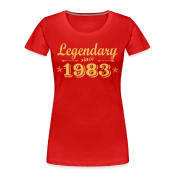 Geburtstag 1983 - Frauen Premium Bio T-Shirt - Rot - Vorne - Mia (176cm)