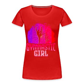 Gymnastik Turnen Akrobatik - Frauen Premium Bio T-Shirt - Rot - Vorne - Mia (176cm)