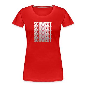 schwedt fünffach grunge - Frauen Premium Bio T-Shirt - Rot - Vorne - Mia (176cm)