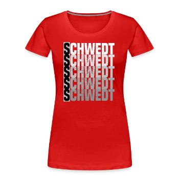 schwedt grunge look - Frauen Premium Bio T-Shirt - Rot - Vorne - Mia (176cm)