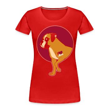 Boxer Hundeliebe Hund - Frauen Premium Bio T-Shirt - Rot - Vorne - Mia (176cm)