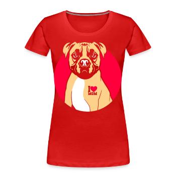 Boxer Hundeliebe Hund - Frauen Premium Bio T-Shirt - Rot - Vorne - Mia (176cm)